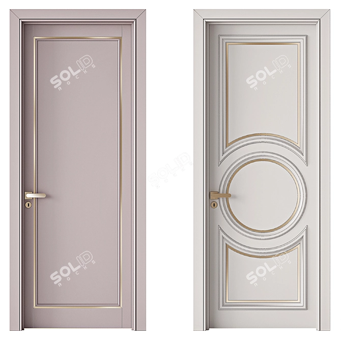 Bronze Sliding Steel Doors 3D model image 5