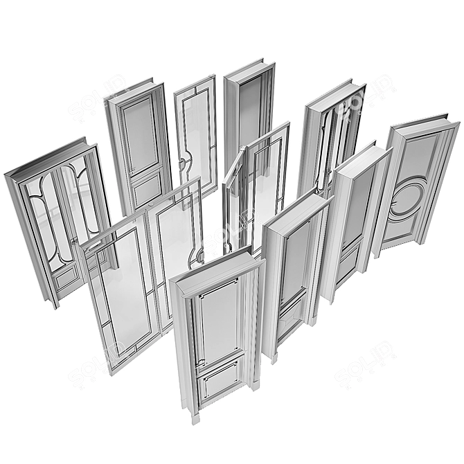 Bronze Sliding Steel Doors 3D model image 7