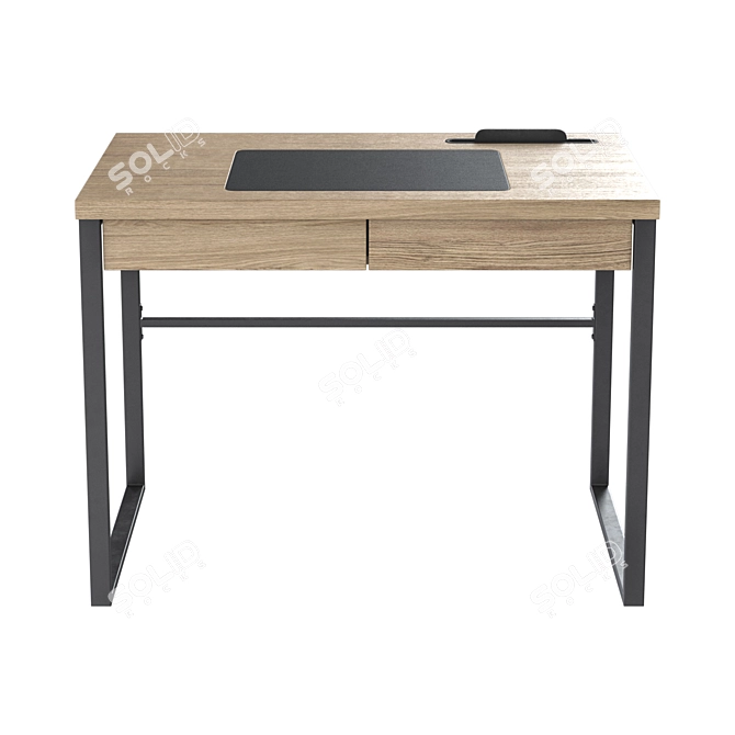 iModern Dylan Writing Desk, Wood/Black 3D model image 2