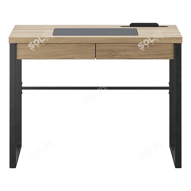 iModern Dylan Writing Desk, Wood/Black 3D model image 6