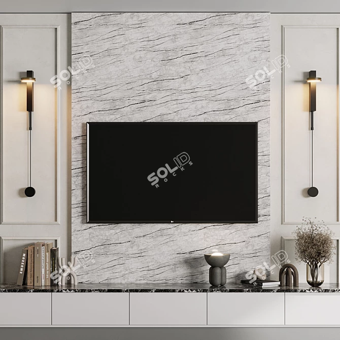  Modern TV Wall Decor Set 3D model image 5