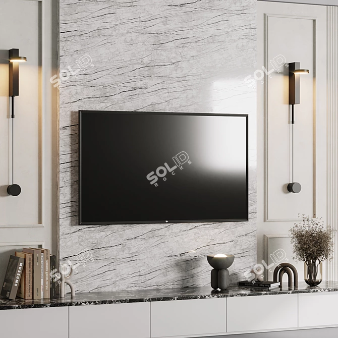  Modern TV Wall Decor Set 3D model image 6