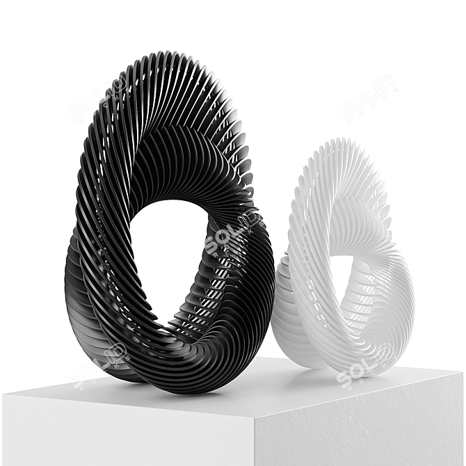 Infinite Spiral Shell Art Sculpture 3D model image 5