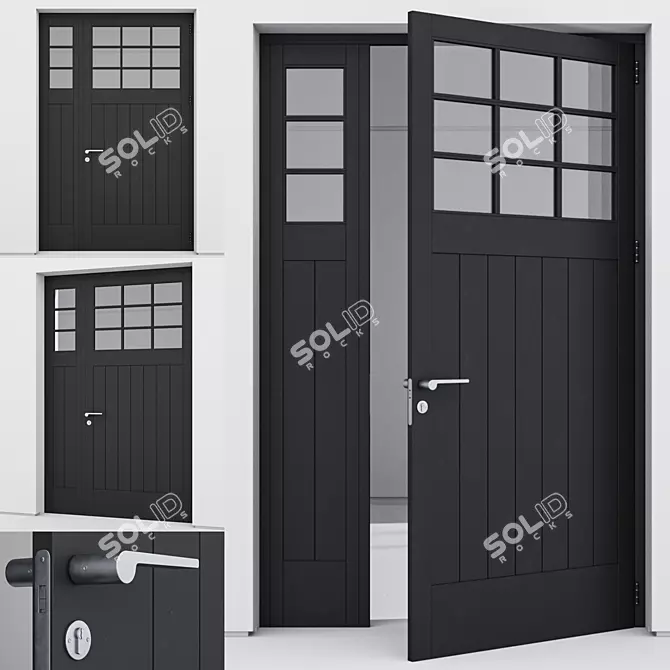 Modern Aluminium Door Design 3D model image 1