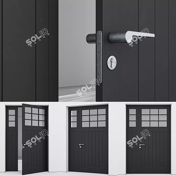 Modern Aluminium Door Design 3D model image 3