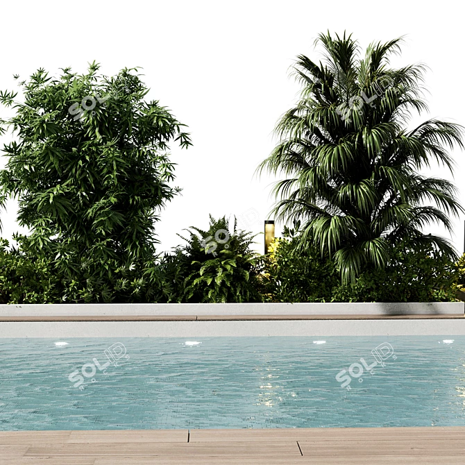 Pergola Poolside Furniture Set 3D model image 6