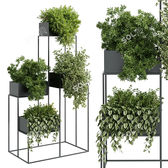 Metal Shelf Plant Display Stand 3D model image 1