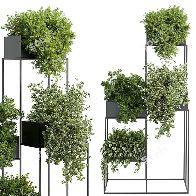 Metal Shelf Plant Display Stand 3D model image 2