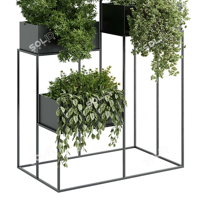 Metal Shelf Plant Display Stand 3D model image 3