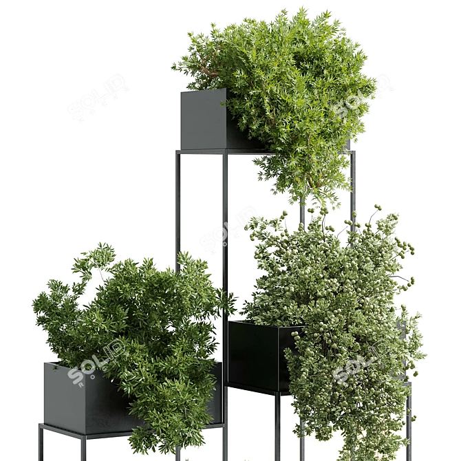 Metal Shelf Plant Display Stand 3D model image 4