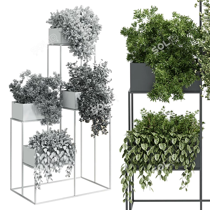 Metal Shelf Plant Display Stand 3D model image 5