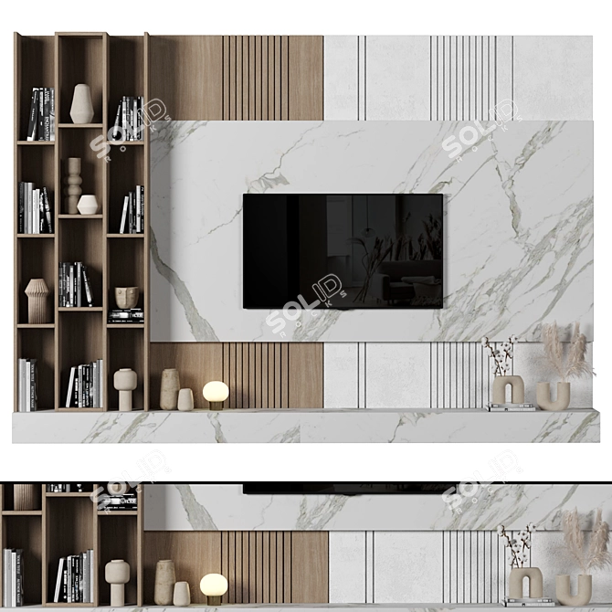 Modular TV Wall Unit Kit 3D model image 1