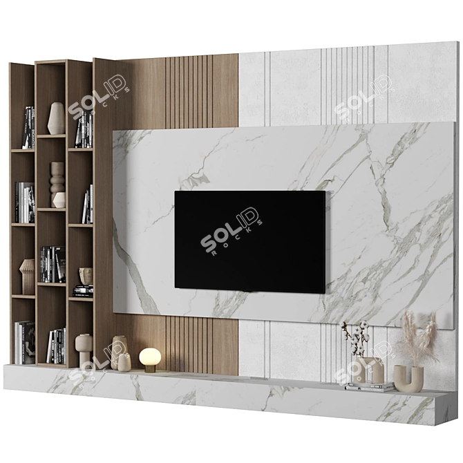 Modular TV Wall Unit Kit 3D model image 2