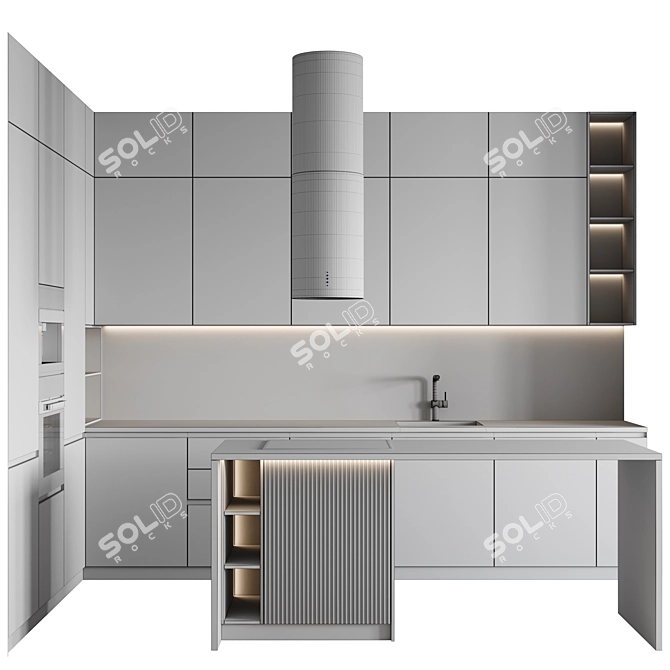 Modern Kitchen 021: Stylish Design 3D model image 5