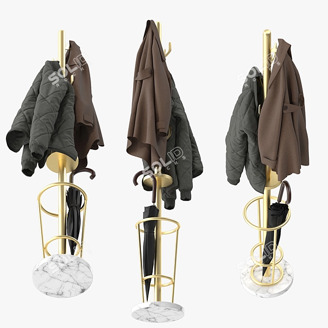 Creative Metal Coat Stand Rack 3D model image 3