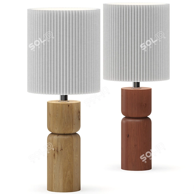 Modern Solid Wood Table Lamp 3D model image 1