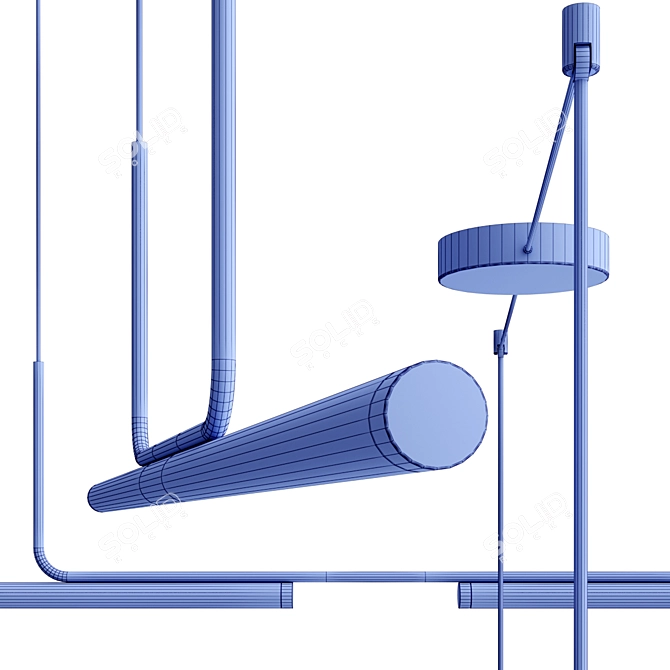 Modern Linear Pendant Lighting Fixture 3D model image 3