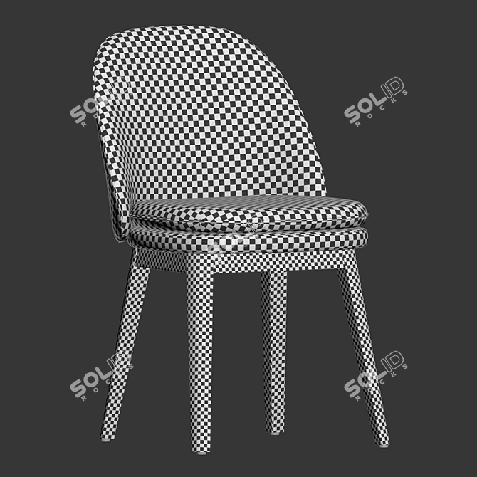 Wayne Velvet Oak Dining Chair 3D model image 6