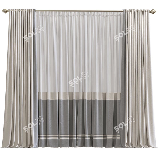 Refined Mesh Curtain Design 3D model image 1