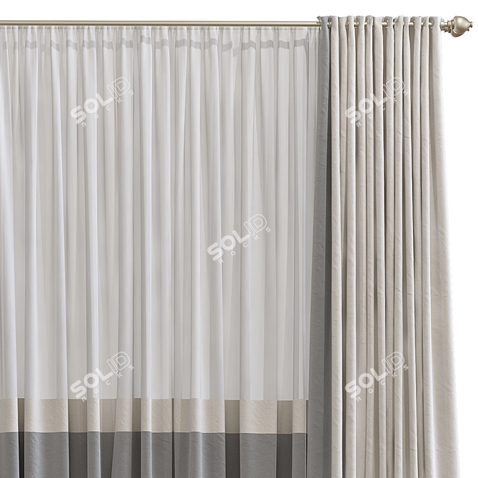 Refined Mesh Curtain Design 3D model image 3