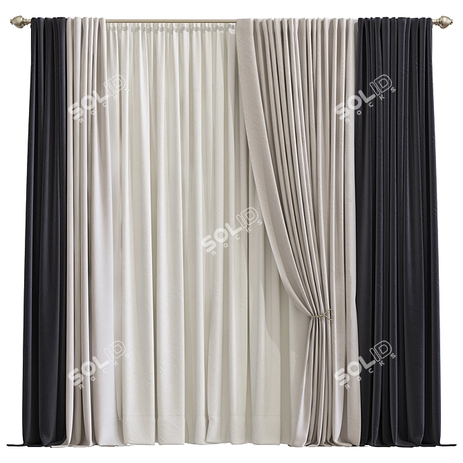 Meshed Curtain Design Rumbo 3D model image 1