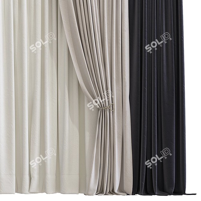 Meshed Curtain Design Rumbo 3D model image 2