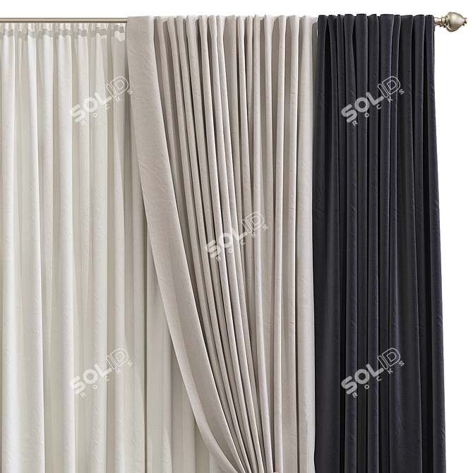 Meshed Curtain Design Rumbo 3D model image 3