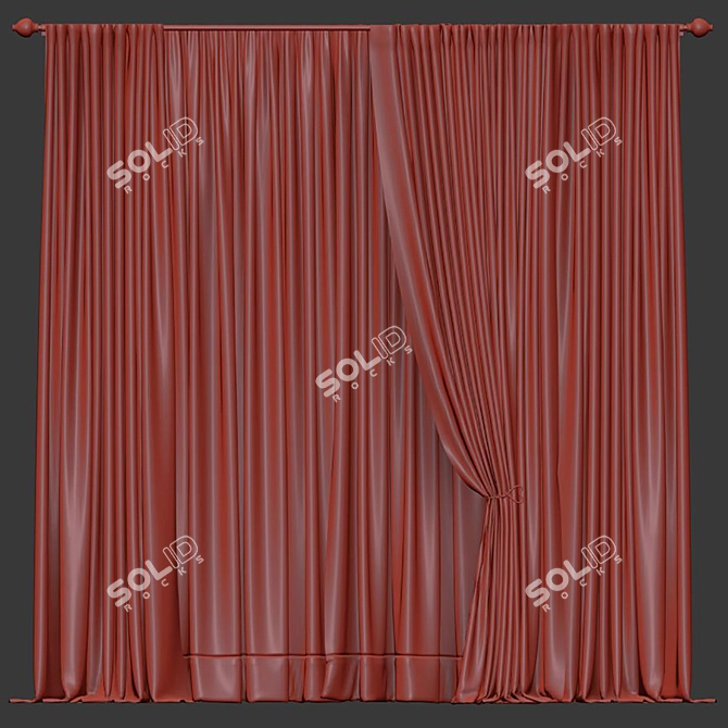 Meshed Curtain Design Rumbo 3D model image 4