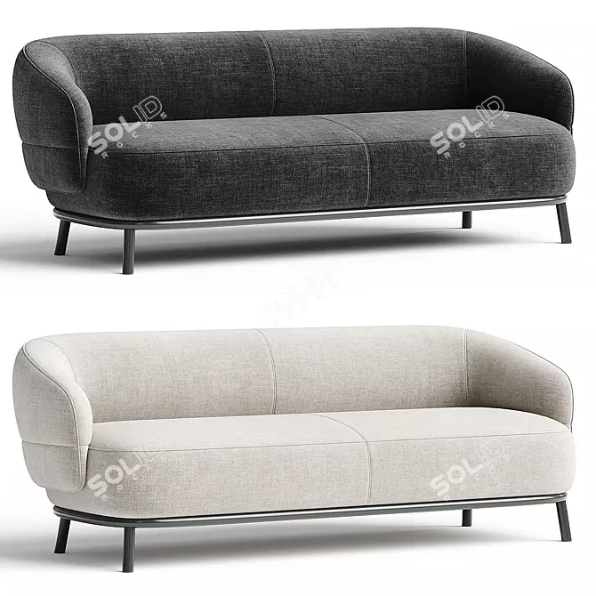 Elegant JULIET Fabric Sofa Glamour 3D model image 1