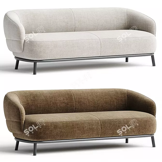 Elegant JULIET Fabric Sofa Glamour 3D model image 2