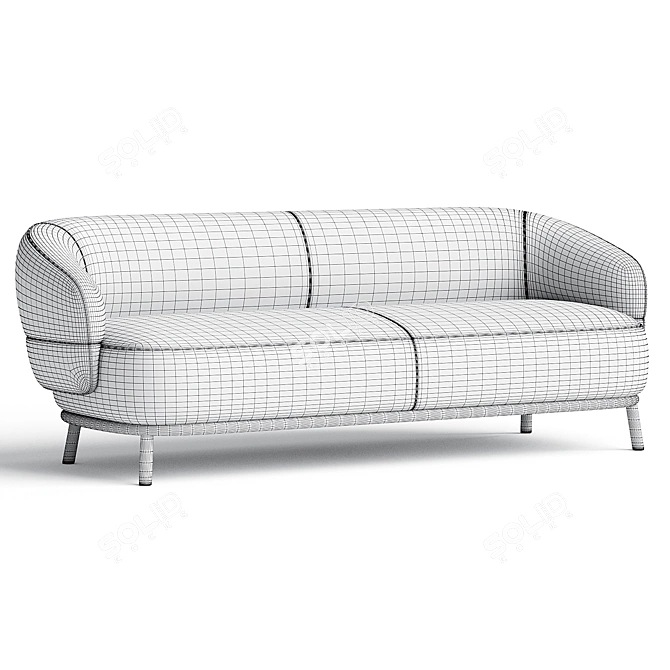 Elegant JULIET Fabric Sofa Glamour 3D model image 3