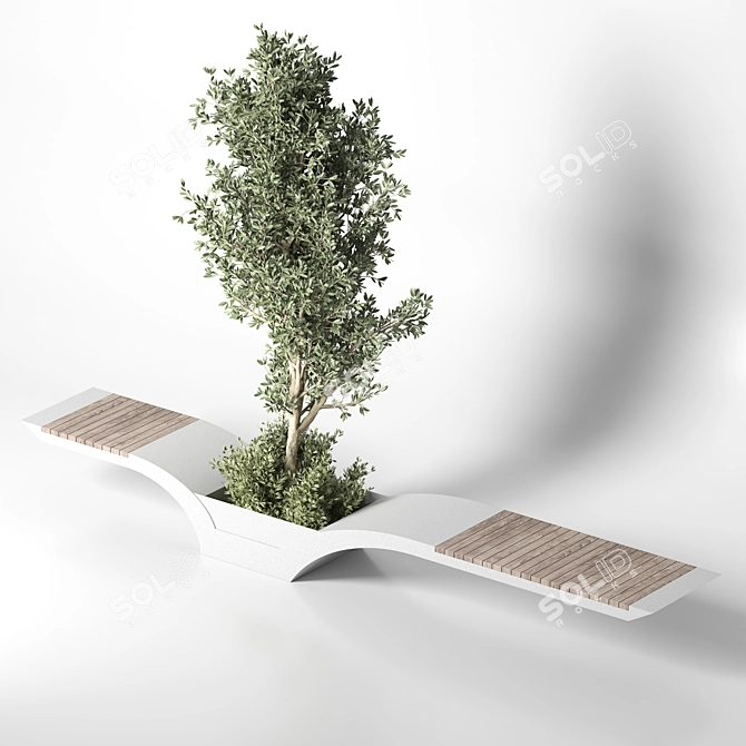 Modern Urban Furniture Design Set 3D model image 1