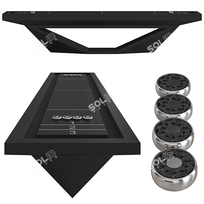 Stealth Shuffleboard: Sleek Design, Customizable 3D model image 2