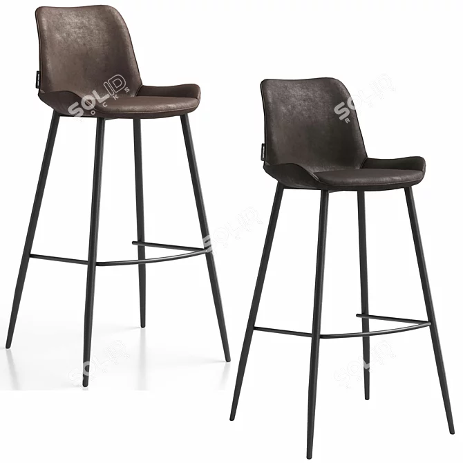 Trevizo Bar Stool, Two Colors 3D model image 1