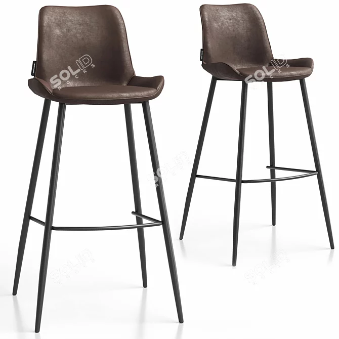 Trevizo Bar Stool, Two Colors 3D model image 2
