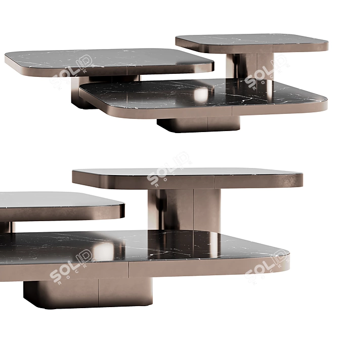 Elegant ClassiCon Bow Coffee Tables 3D model image 1