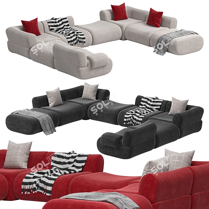 Modern Modular Lemmy Sofa: 2014 3D model image 1