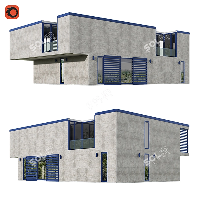 Modern Style Villa 3DsMax Corona 3D model image 3