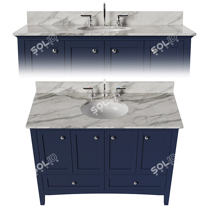 Etta Avenue Marble Top Vanity 3D model image 2