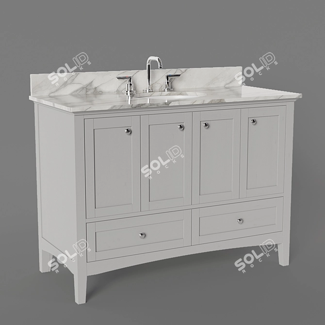 Etta Avenue Marble Top Vanity 3D model image 4