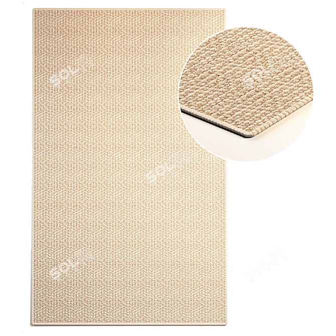 Natural Sisal Woven Carpet 3D model image 1