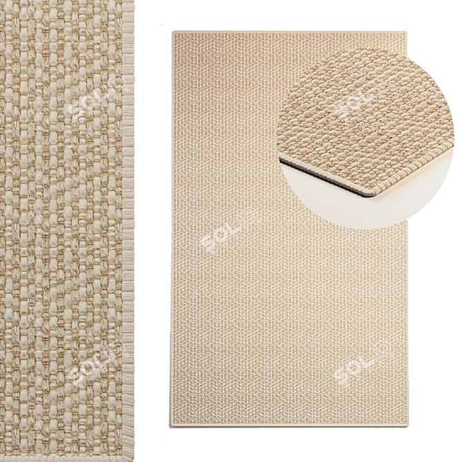 Natural Sisal Woven Carpet 3D model image 2