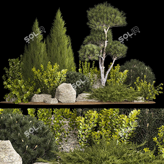 Alpine Garden Plant Collection 3D model image 1