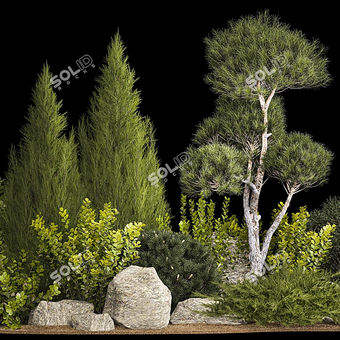 Alpine Garden Plant Collection 3D model image 2