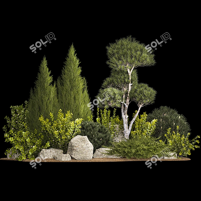 Alpine Garden Plant Collection 3D model image 5