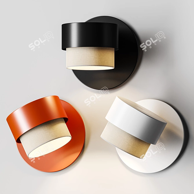 Adjustable Luxe Wall Lamp Set 3D model image 2