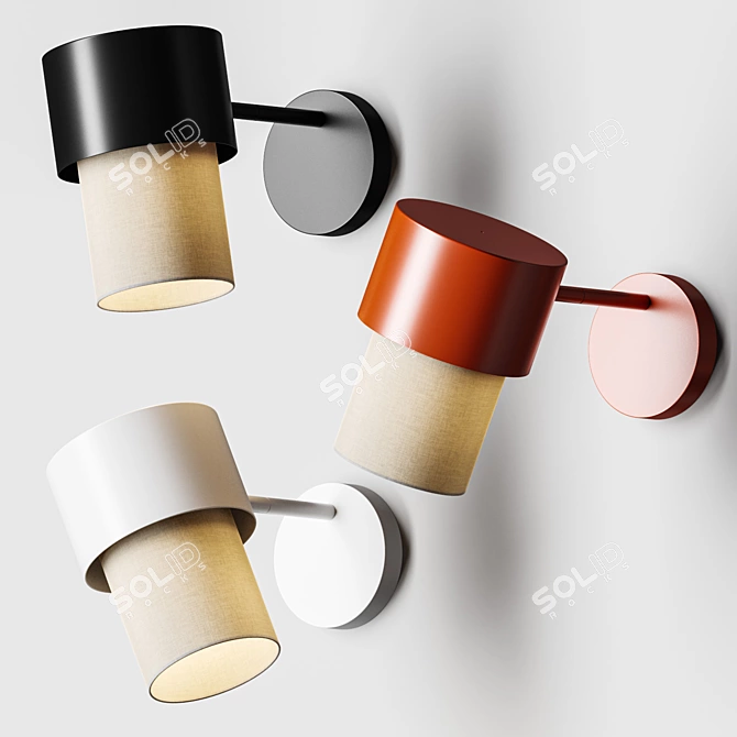 Adjustable Luxe Wall Lamp Set 3D model image 3