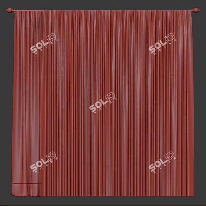 Texture-mapped Curtain 301 3D model image 4