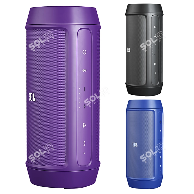 Portable JBL Charge 2 Speaker 3D model image 1