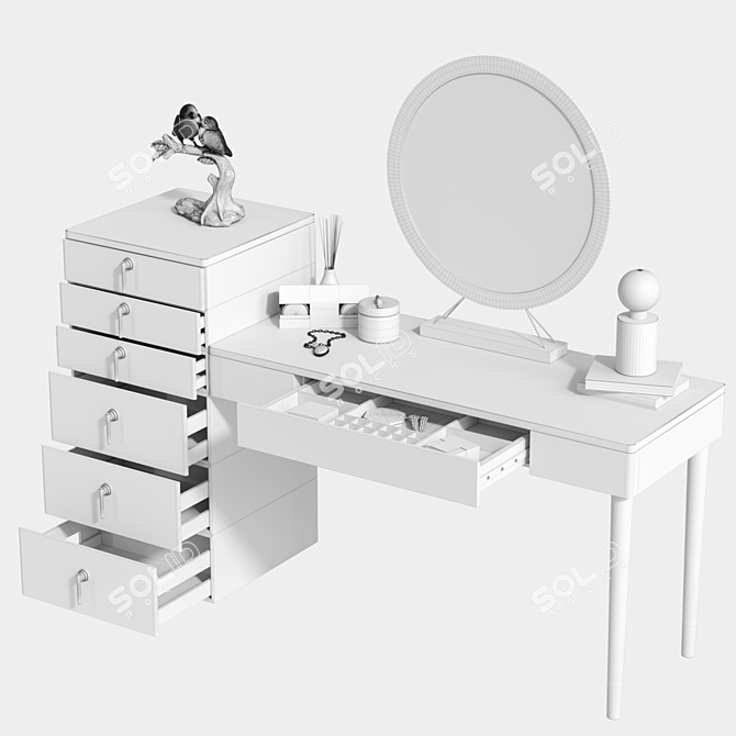 Vanity Table with Decor 3D model image 2